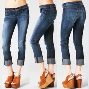 Citizens of Humanity Sz 25 Dani Crop Cuffed Straight Leg Jeans in Scorpio Wash